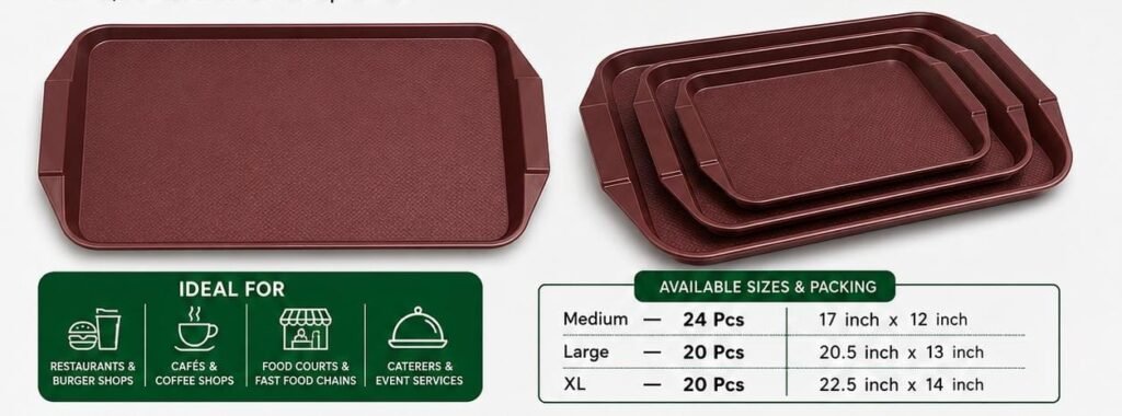 Plastic Serving Tray for Restaurants and Fast-Food Service